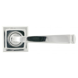 Avon Unsprung Lever Door Handle on Square Rose Set - Polished Chrome