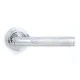Brompton Sprung Lever Door Handle on Art Deco Rose Set - Polished Chrome