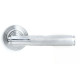 Brompton Sprung Lever Door Handle on Beehive Rose Set - Polished Chrome