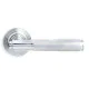 Brompton Sprung Lever Door Handle on Beehive Rose Set - Polished Chrome