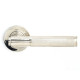 Brompton Sprung Lever Door Handle on Round Rose Set - Polished Nickel