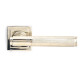 Brompton Sprung Lever Door Handle on Square Rose Set - Polished Nickel