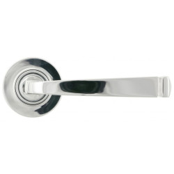 Avon Unsprung Lever Door Handle on Round Rose Set - Polished Chrome