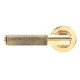 Brompton Unsprung Lever Door Handle on Round Rose Set - Aged Brass
