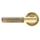 Brompton Unsprung Lever Door Handle on Beehive Rose Set - Aged Brass