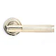 Brompton Unsprung Lever Door Handle on Art Deco Rose Set - Polished Nickel