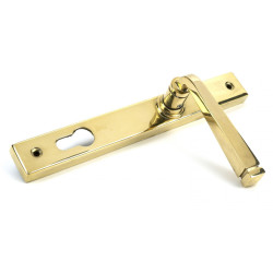 Avon Slimline Sprung Lever Latch Set - Polished Brass