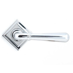 Newbury Lever on Square Rose Set - Polished Chrome