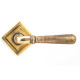 Hammered Newbury Lever on Square Rose Set - Aged Brass