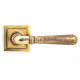 Hammered Newbury Lever on Square Rose Set - Aged Brass