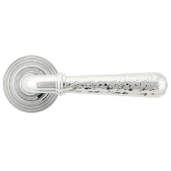 Hammered Newbury Lever on Beehive Rose Set - Polished Chrome