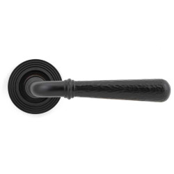 Hammered Newbury Lever on Beehive Rose Set - Aged Bronze