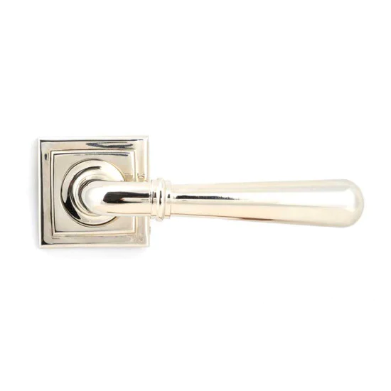 Polished Nickel Newbury Lever on Square Rose Set - Unsprung
