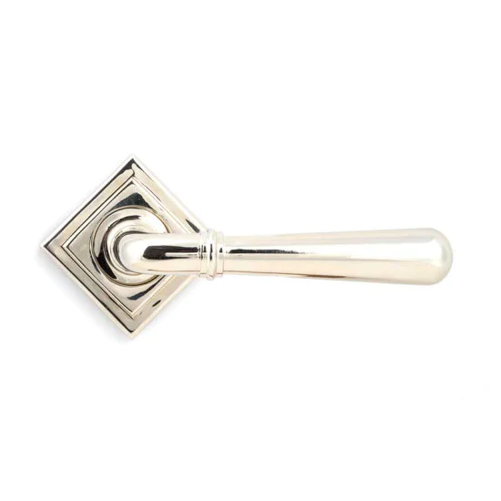 Polished Nickel Newbury Lever on Square Rose Set - Unsprung