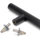 T Bar Handle with Secret Fixings - Matt Black Finish