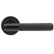 Aged Bronze Brompton Lever Door Handle on Beehive Rose Set - Unsprung