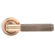 Polished Bronze Brompton Lever Door Handle on Round Rose Set - Unsprung