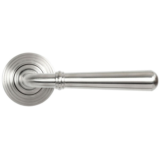 Newbury Lever on Beehive Rose Set - Satin Marine Stainless Steel