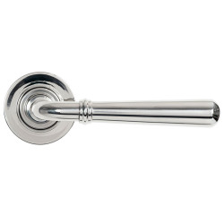 Newbury Lever on Round Rose Set - Polished Marine Stainless Steel