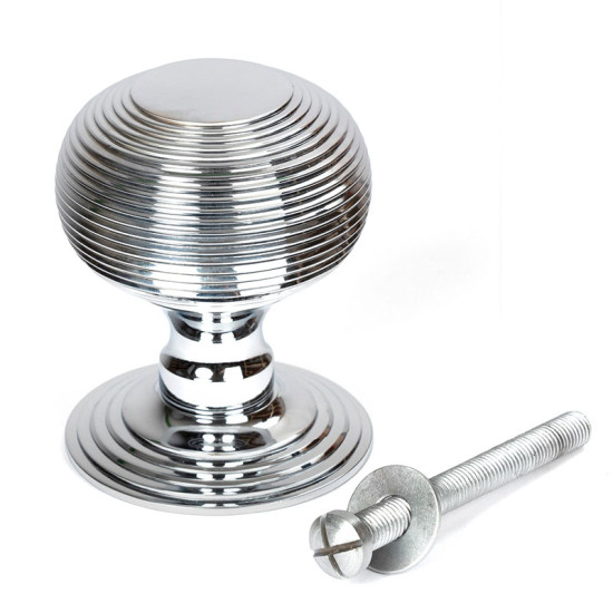 Beehive Centre Door Knob - Polished Chrome