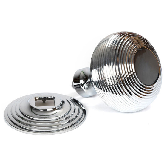 Beehive Centre Door Knob - Polished Chrome