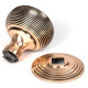 Beehive Centre Door Knob - Polished Bronze