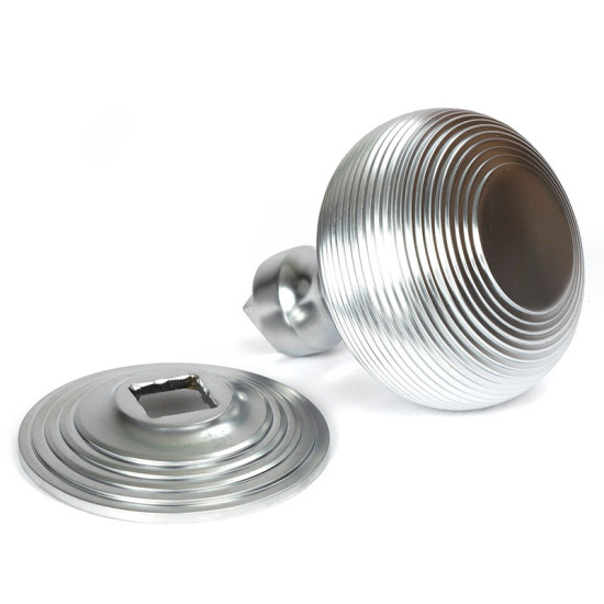 Beehive Centre Door Knob - Satin Chrome