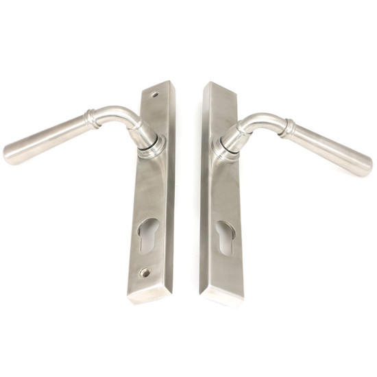 Newbury Slimline Sprung Lever Espagnolette - Satin Marine Stainless Steel