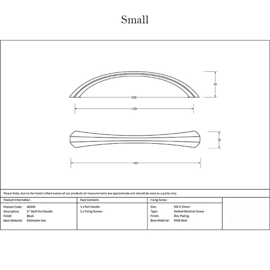 Traditional Blacksmith Shell Pull Handle