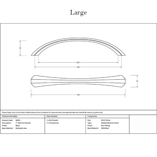 Traditional Blacksmith Shell Pull Handle