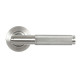 Brompton Sprung Lever Door Handle on Round Rose Set - Satin Marine Stainless Steel