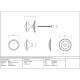 Art Deco Centre Door Knob - Satin Marine Stainless Steel