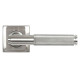 Brompton Sprung Lever Door Handle on Square Rose Set - Satin Marine Stainless Steel