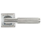 Brompton Sprung Lever Door Handle on Square Rose Set - Polished Marine Stainless Steel