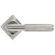 Brompton Sprung Lever Door Handle on Square Rose Set - Polished Marine Stainless Steel