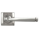 Avon Sprung Lever Door Handle on Square Rose Set - Satin Marine Stainless Steel
