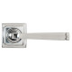 Avon Sprung Lever Door Handle on Square Rose Set - Polished Marine Stainless Steel