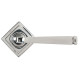 Avon Sprung Lever Door Handle on Square Rose Set - Polished Marine Stainless Steel