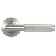 Brompton Unsprung Lever Door Handle on Round Rose Set - Satin Marine Stainless Steel
