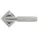 Brompton Unsprung Lever Door Handle on Square Rose Set - Polished Marine Stainless Steel