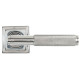 Brompton Unsprung Lever Door Handle on Square Rose Set - Polished Marine Stainless Steel