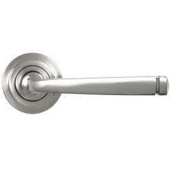 Avon Unsprung Lever Door Handle on Art Deco Rose Set - Satin Marine Stainless Steel