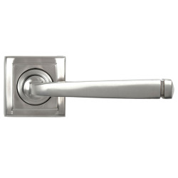 Avon Unsprung Lever Door Handle on Square Rose Set - Satin Marine Stainless Steel