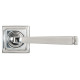 Avon Unsprung Lever Door Handle on Square Rose Set - Polished Marine Stainless Steel
