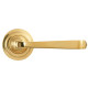 Avon Sprung Lever Door Handle on Art Deco Rose Set - Polished Brass