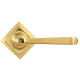 Avon Sprung Lever Door Handle on Square Rose Set - Polished Brass