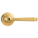 Avon Unsprung Lever Door Handle on Art Deco Rose Set - Polished Brass