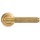 Brompton Sprung Lever Door Handle on Art Deco Rose Set - Polished Brass