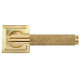 Brompton Sprung Lever Door Handle on Square Rose Set - Polished Brass