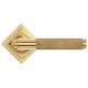 Brompton Sprung Lever Door Handle on Square Rose Set - Polished Brass